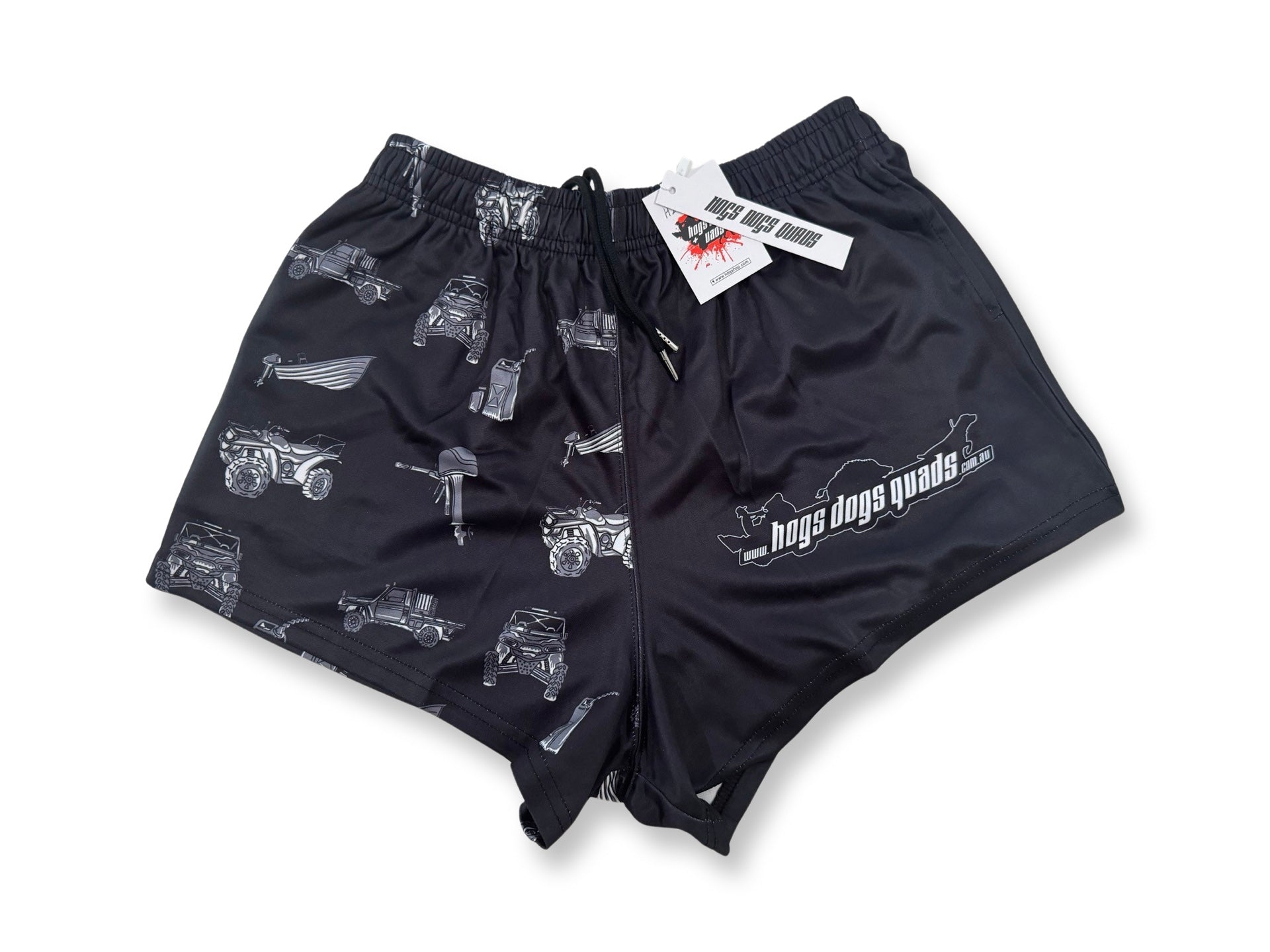 Footy Shorts - Rigs Black - Hogs Dogs Quads Shop