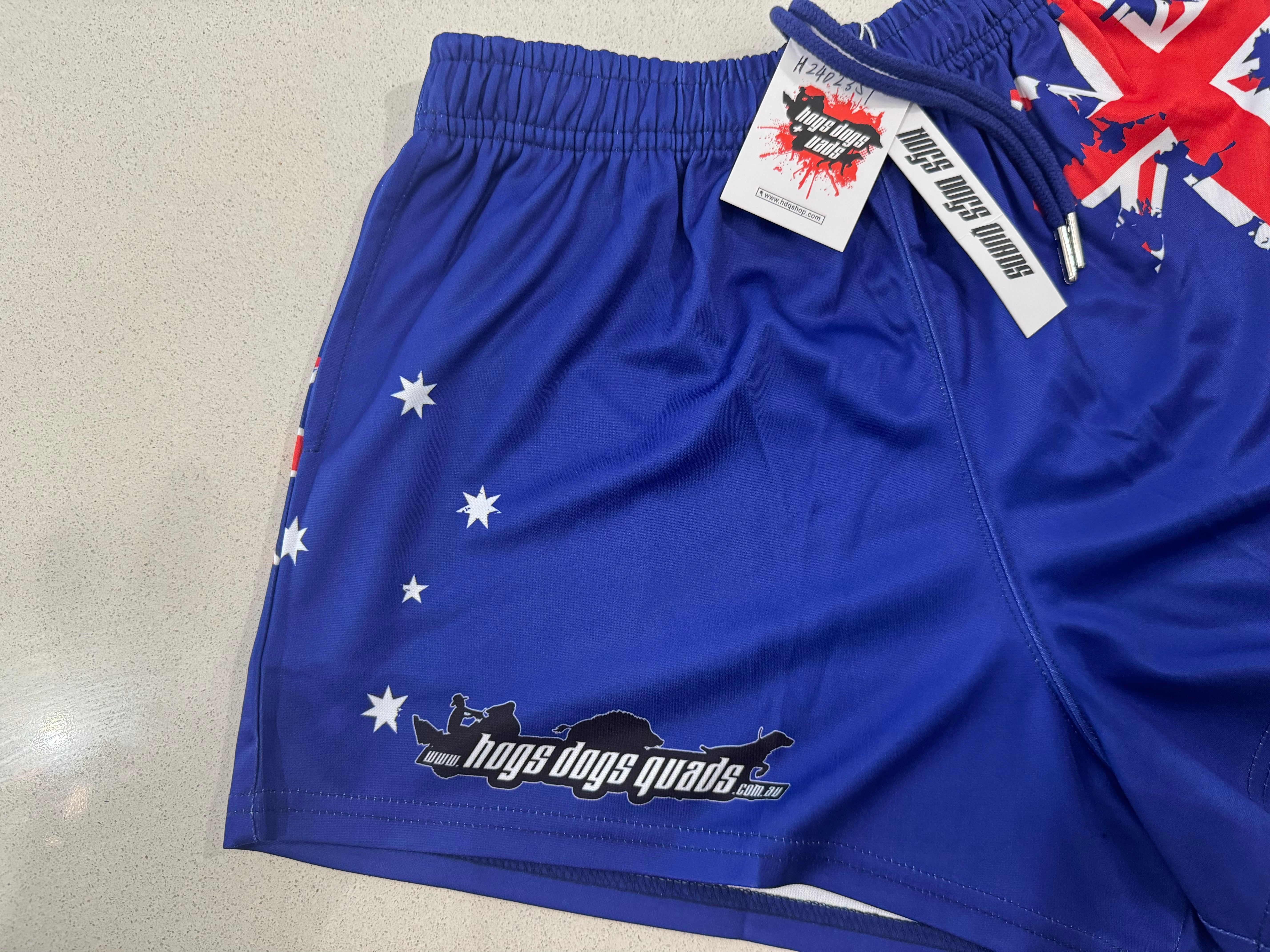 Footy Shorts - Aus Flag - Hogs Dogs Quads Shop