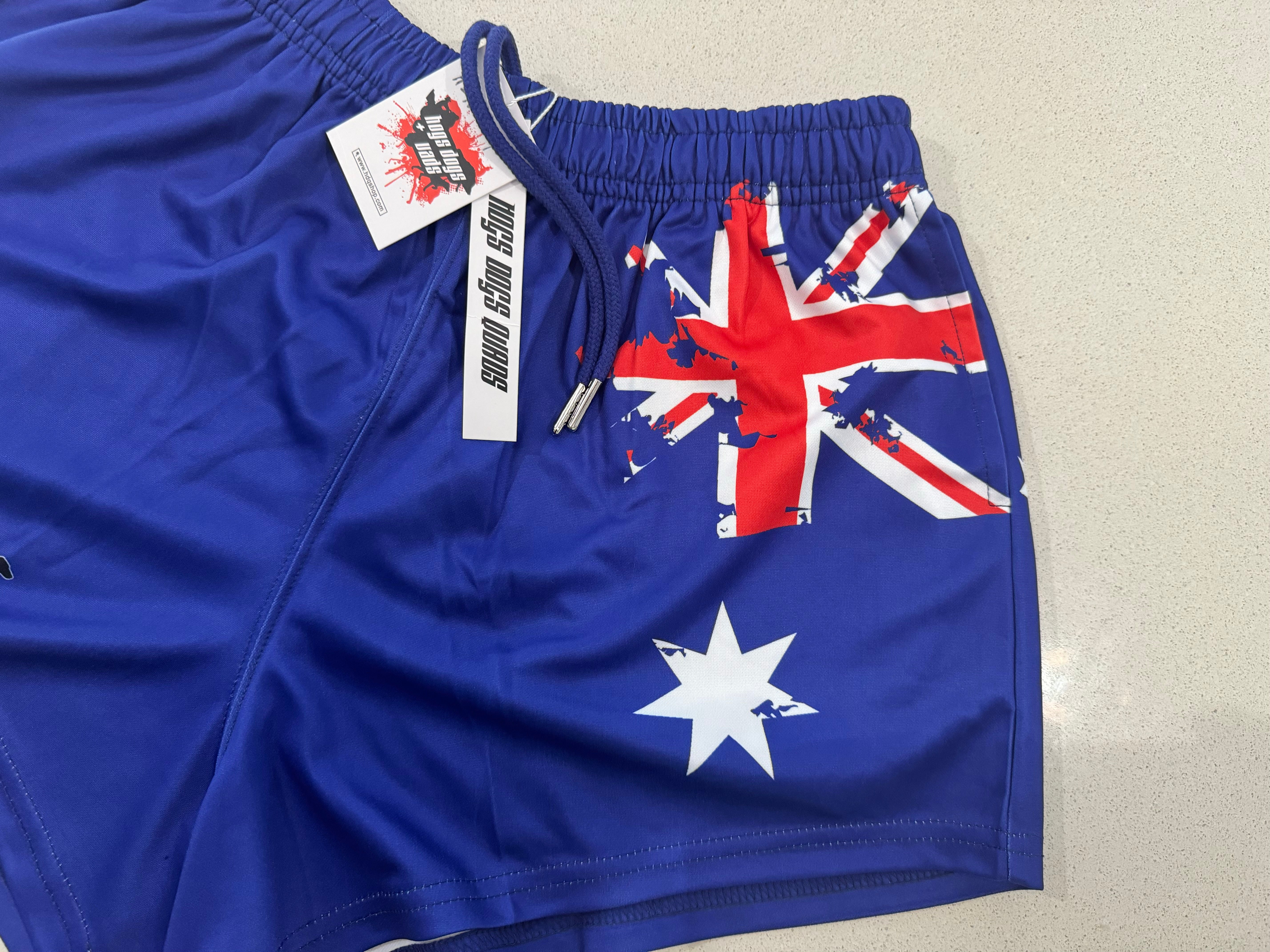 Footy Shorts - Aus Flag - Hogs Dogs Quads Shop