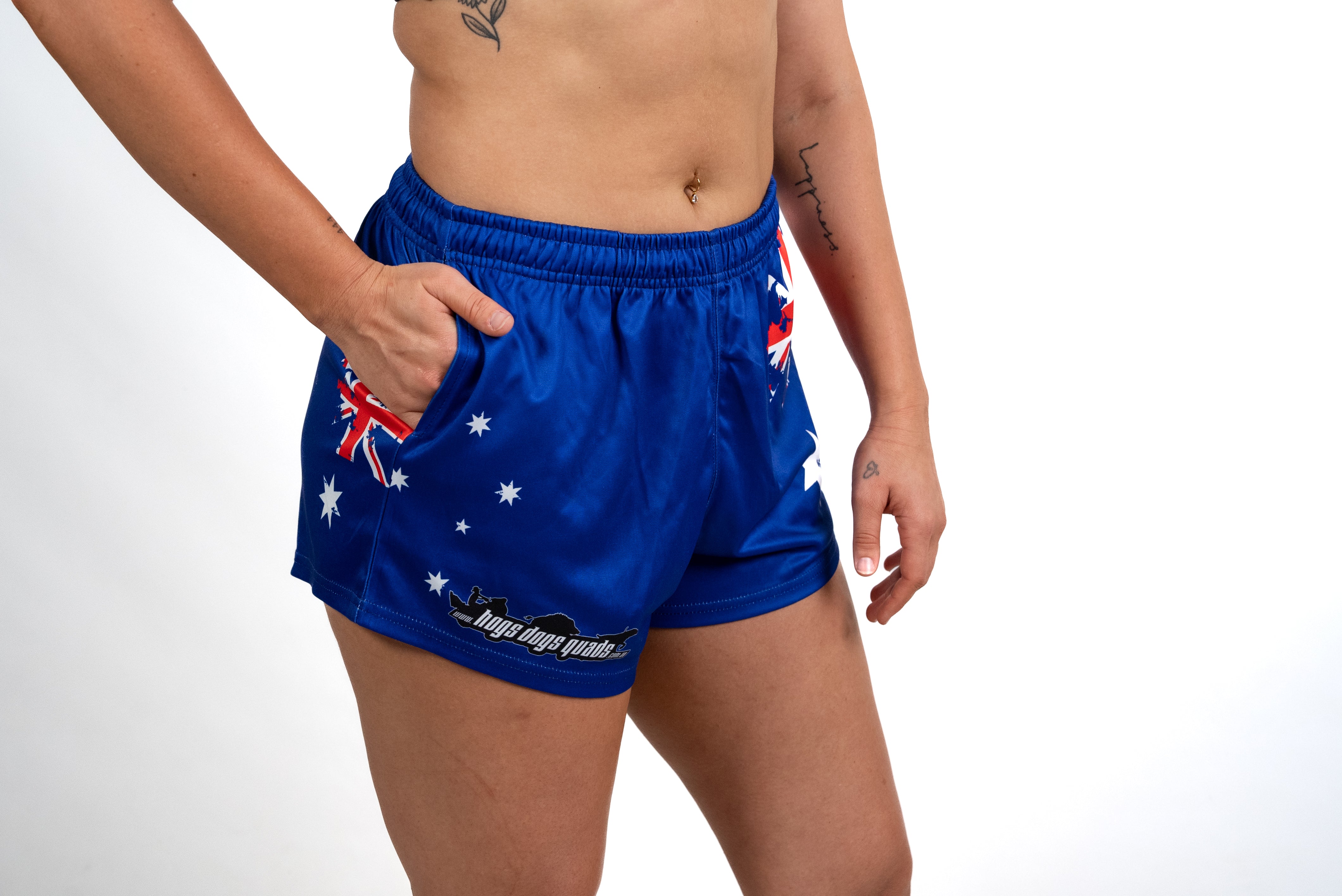 Footy Shorts - Aus Flag - Hogs Dogs Quads Shop