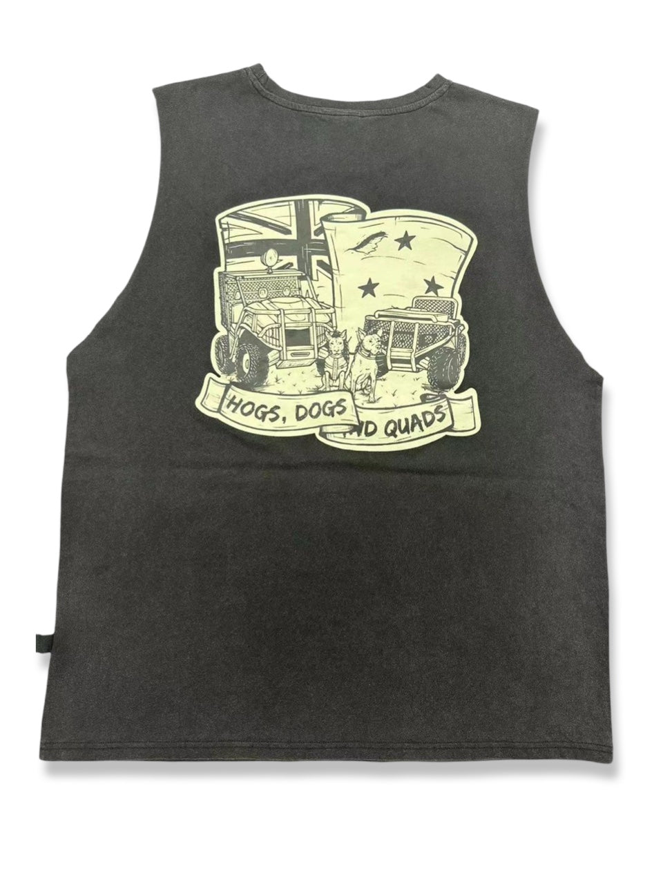 HDQ Grey Washed Singlet! Aus Flag Logo!